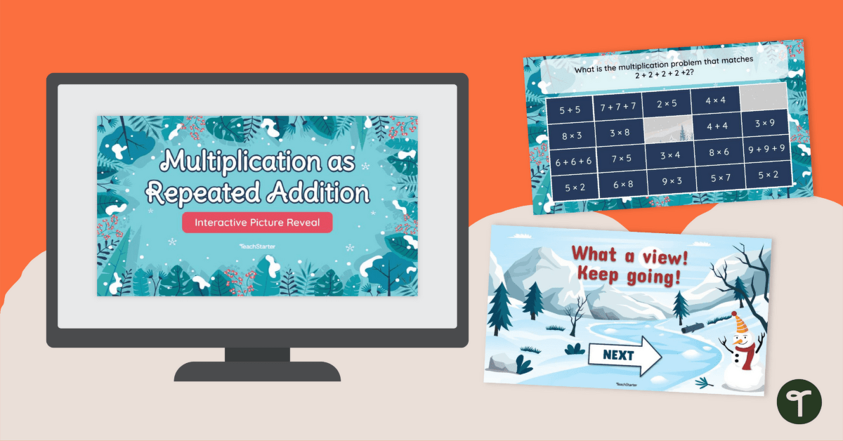 Multiplication as Repeated Addition – Interactive Picture Reveal teaching resource