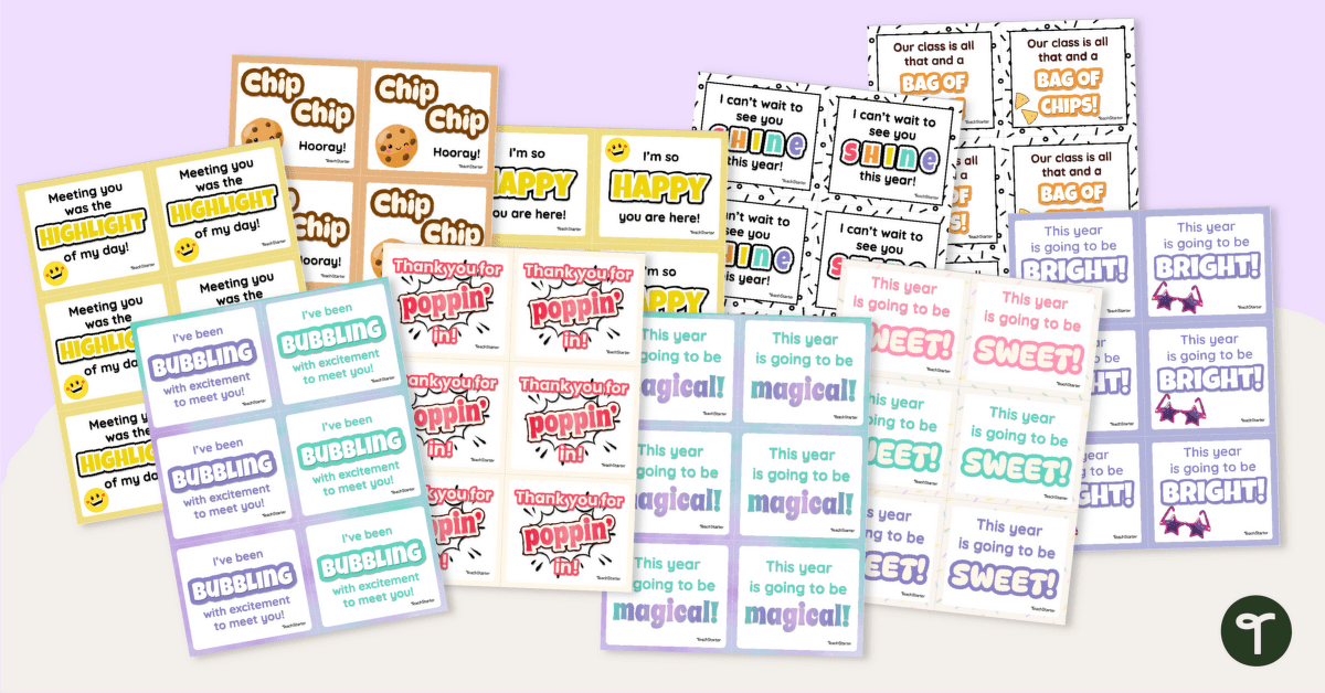 Back to School Treats - Student Gift Tags teaching resource