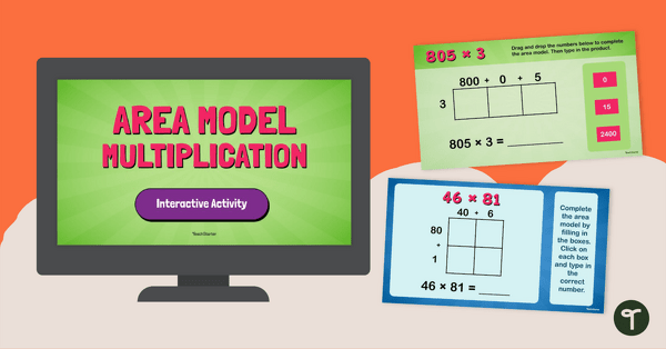 Go to Area Model Multiplication Interactive Activity teaching resource