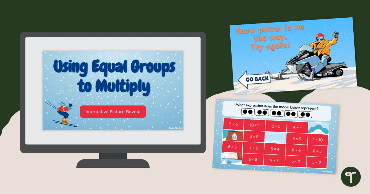 Using Equal Groups to Multiply – Interactive Mystery Picture teaching resource