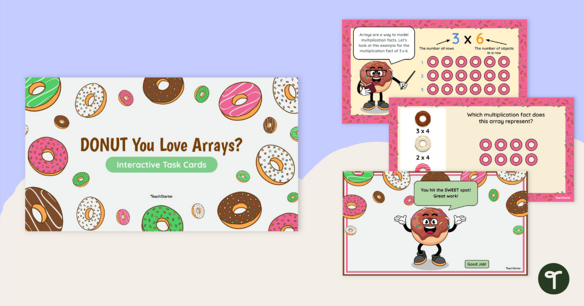 Donut You Love Arrays? Interactive Task Cards teaching resource