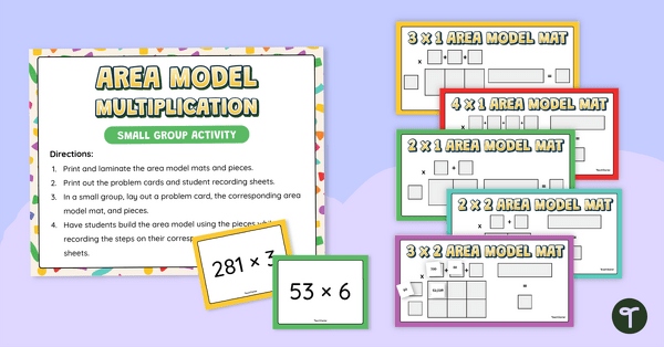 Go to Area Model Multiplication Small Group Activity teaching resource