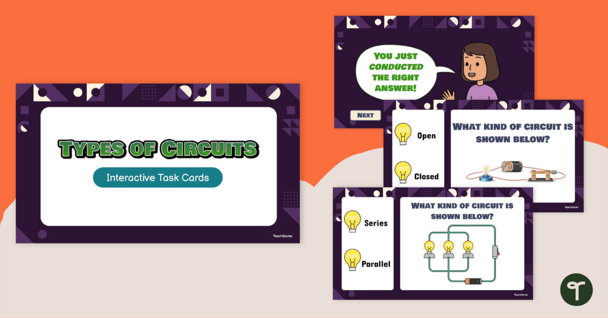 Types of Circuits Interactive Task Cards teaching resource