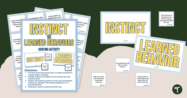Go to Instinct vs. Learned Behavior Sort teaching resource