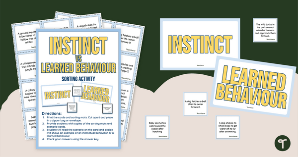 Go to Instinct vs. Learned Behaviour Sort teaching resource