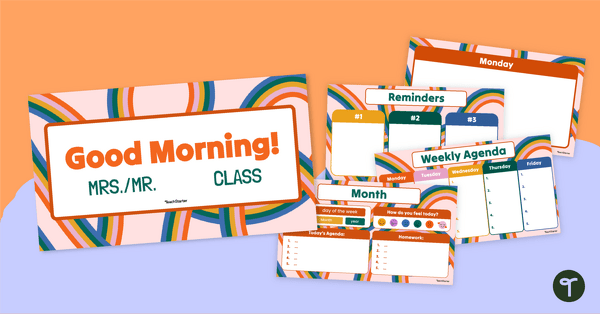 Go to Classroom Slide Templates - Boho Rainbow Theme teaching resource