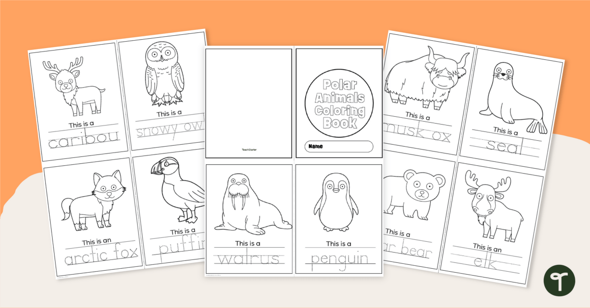 Winter Animals Coloring Page Booklet teaching resource