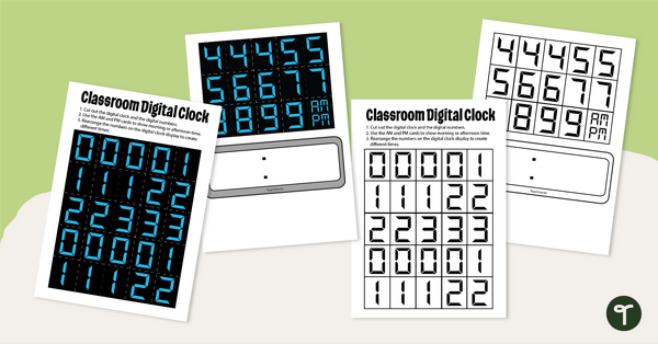 Go to Digital Clock Template teaching resource