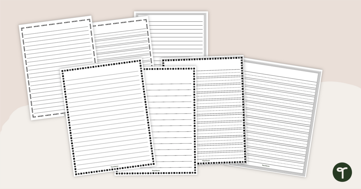 Free Printable Lined Paper Templates teaching resource