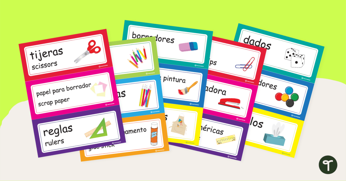 Classroom Equipment Signs - Spanish/English teaching resource