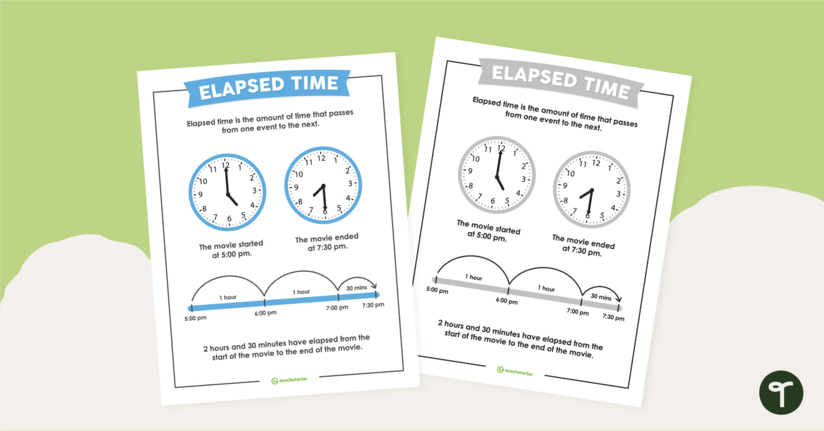Elapsed Time Anchor Chart - Printable teaching resource