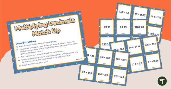 Go to Multiplying Decimals Match-Up Activity teaching resource