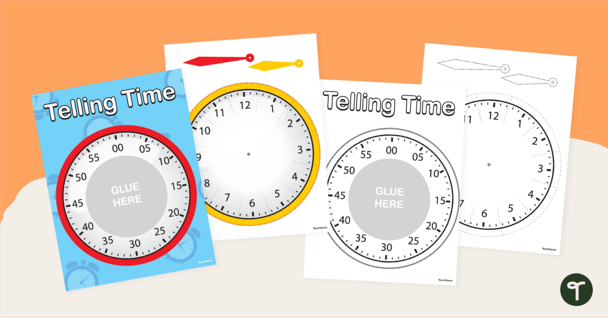 Telling the Time Clock Template teaching resource