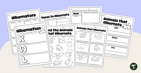 Go to Animals and Hibernation Worksheet Pack teaching resource