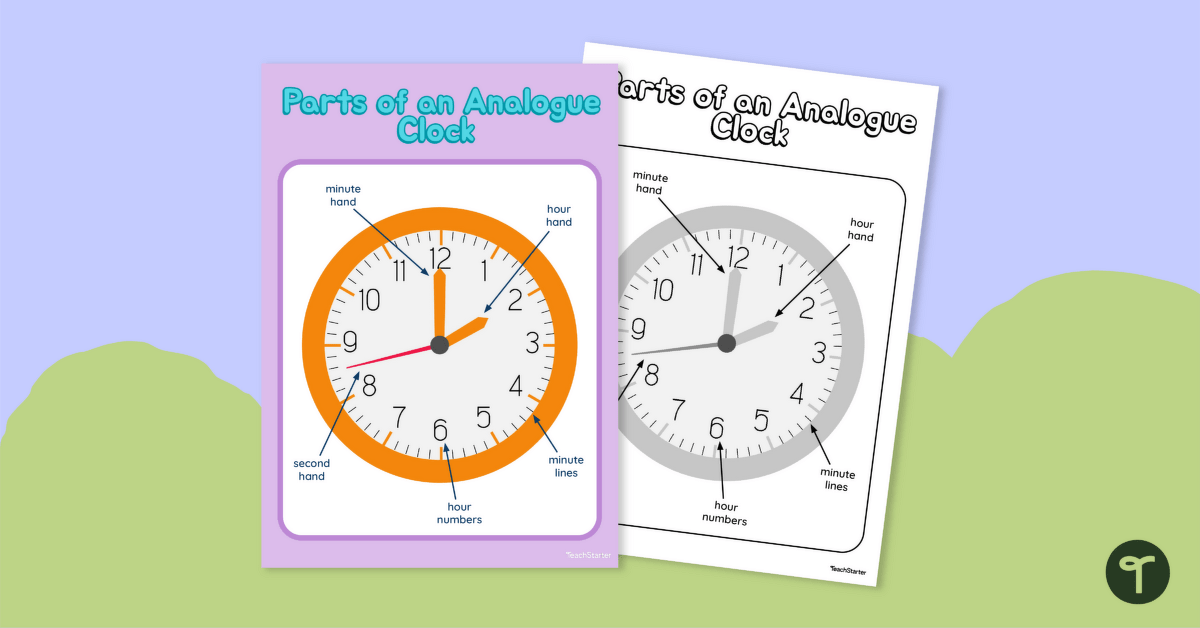 Parts of a Clock Anchor Chart teaching resource
