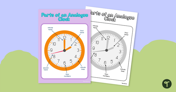 Go to Parts of a Clock Anchor Chart teaching resource