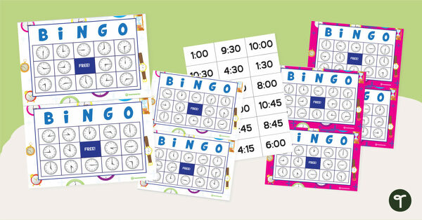Go to Telling the Time Bingo – Hour, Half-hour, Quarter To and Quarter Past teaching resource