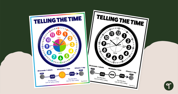 Go to Telling the Time Poster teaching resource