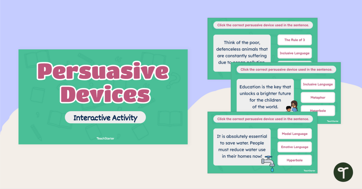 Persuasive Devices Interactive Activity teaching resource