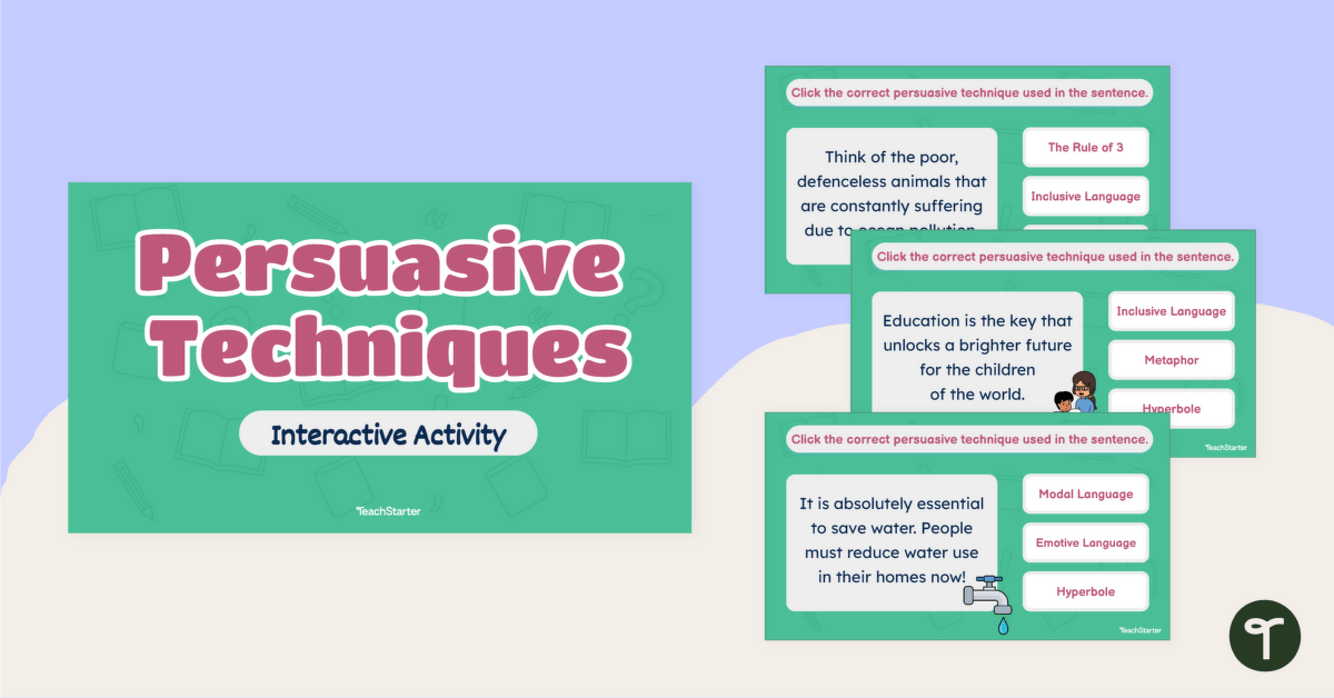 Persuasive Techniques Interactive Activity teaching resource