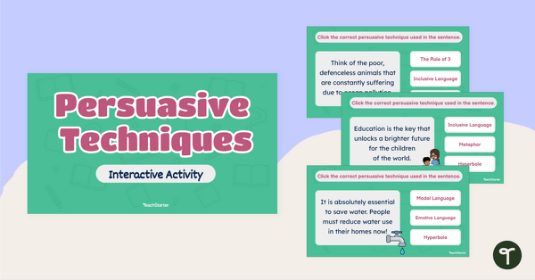 Go to Persuasive Techniques Interactive Activity teaching resource