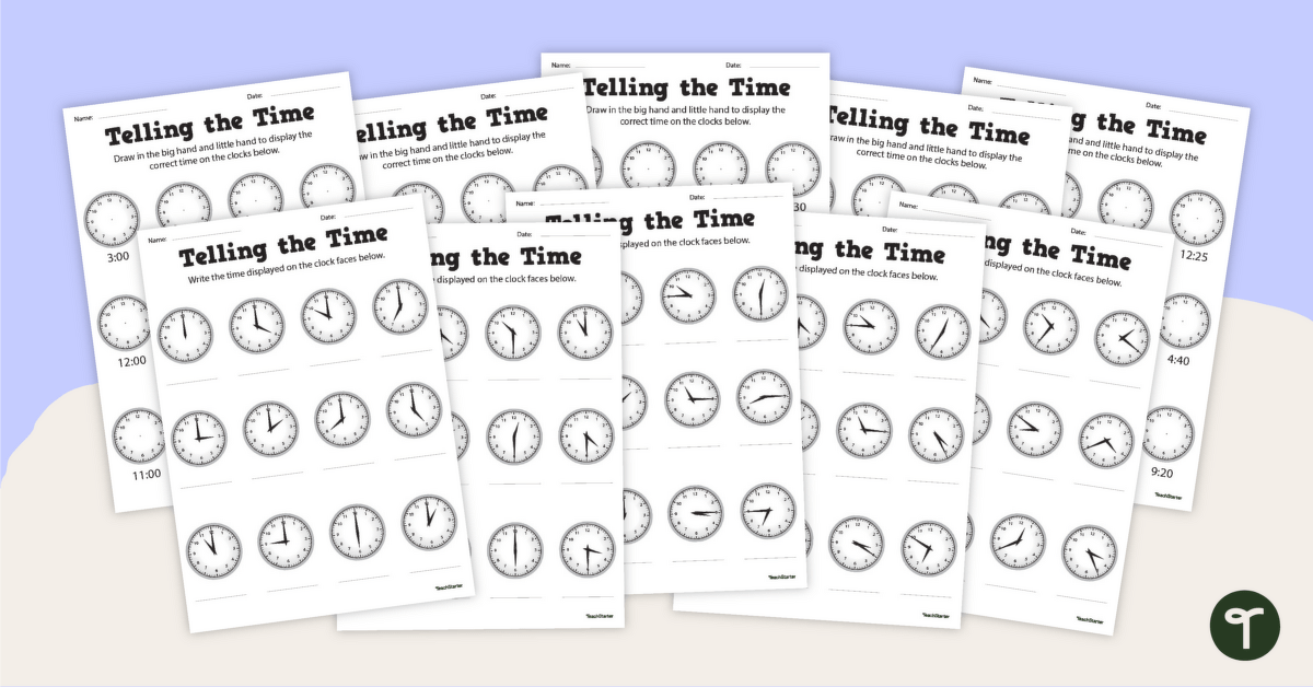 Telling Time - Worksheets teaching resource