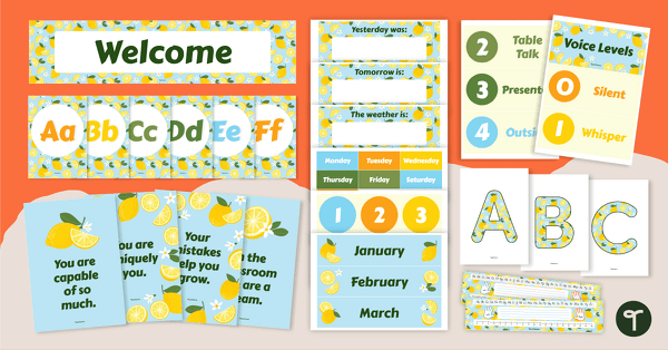 Go to Sour Power - Lemon Theme Classroom Decor Bundle teaching resource