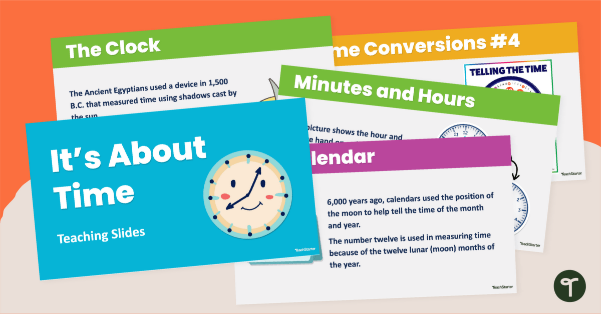 It's About Time! Telling Time Unit Introduction Slides teaching resource