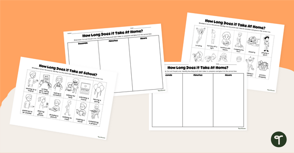 Go to How Long Does It Take? – Seconds, Minutes & Hours Worksheets teaching resource
