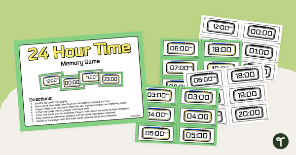Go to 24-Hour Time Memory - Year 5 Maths Game teaching resource