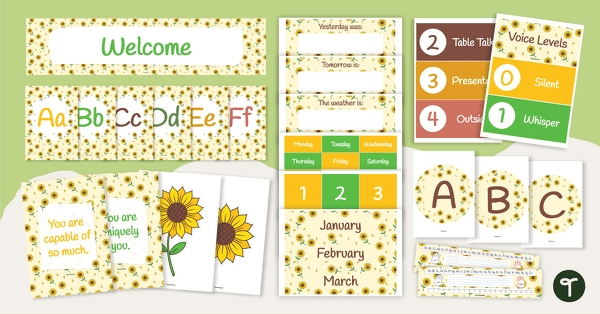 Go to Sunflower Classroom Decor Theme Bundle teaching resource