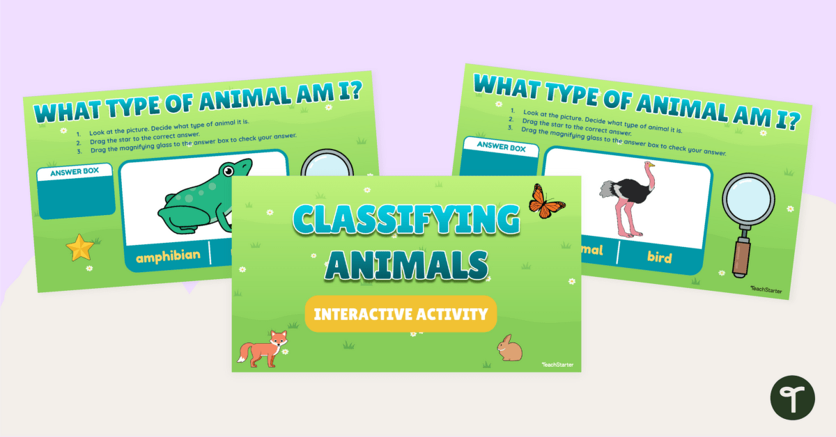 Classifying Animals Digital Learning Activity teaching resource