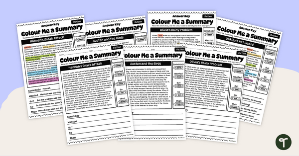 Go to Colour-Coding Summarising Fiction Text Worksheets teaching resource