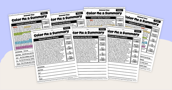 Go to Color-Coding Summarizing Fiction Text Worksheets teaching resource