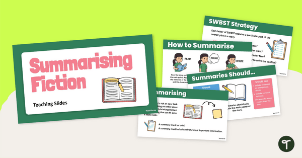 Go to Summarising Fiction Texts Teaching Slides teaching resource
