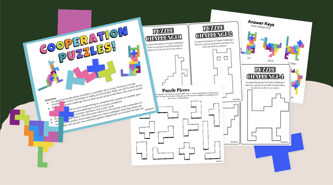 Cooperation Puzzles - Teamwork Activity teaching resource