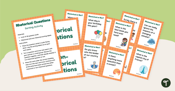Go to Rhetorical Questions Sorting Activity teaching resource