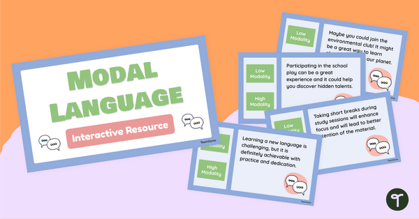 Go to Modal Language Interactive Activity teaching resource