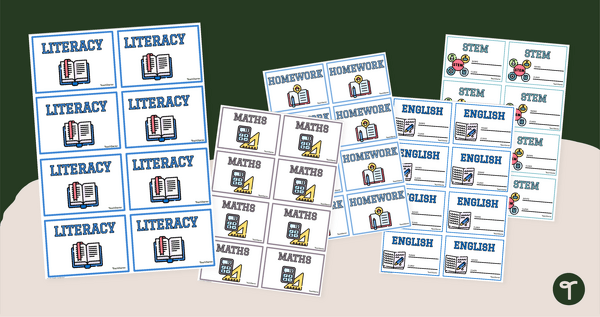 Go to Editable School Book Labels teaching resource