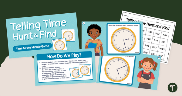 Image of Hunt & Find - Telling Time Clock Game