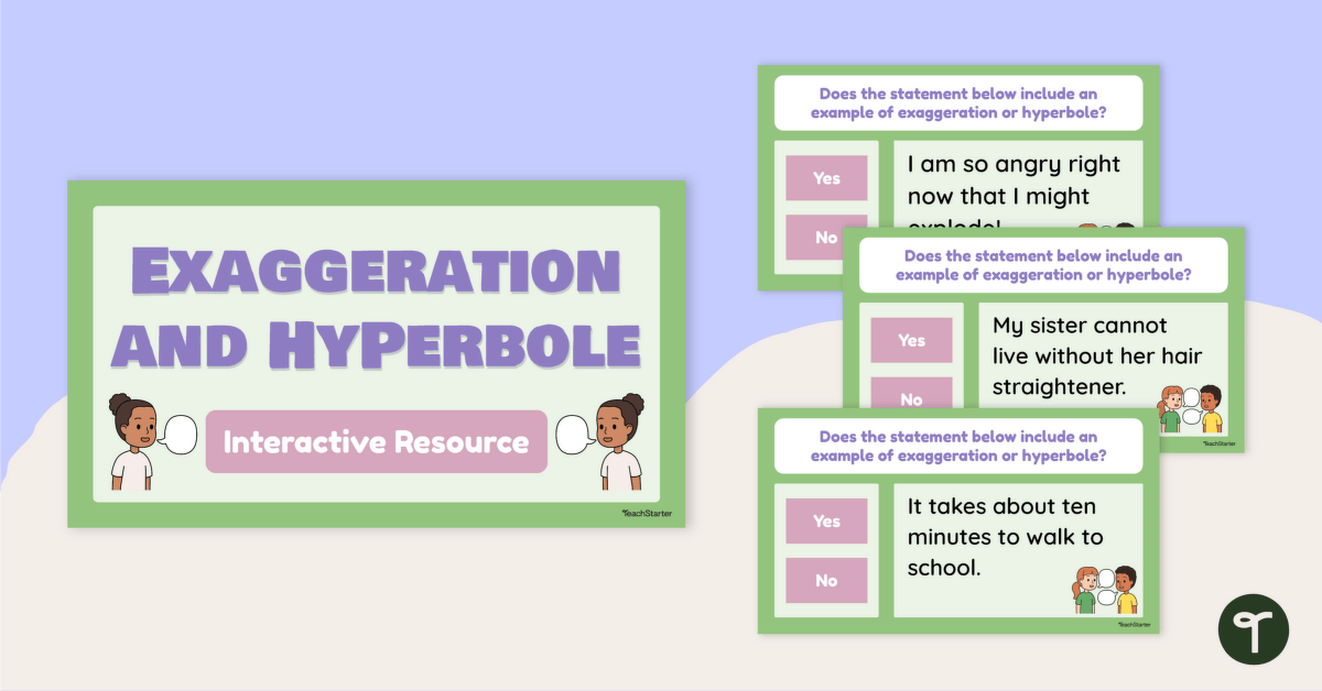 Exaggeration and Hyperbole Interactive Activity teaching resource