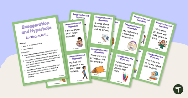 Go to Exaggeration and Hyperbole Sorting Activity teaching resource