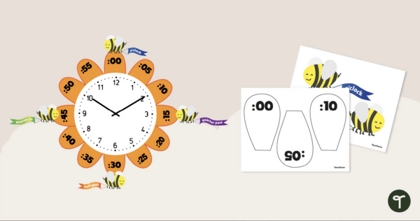 Go to Classroom Clock Labels - Flower Display teaching resource