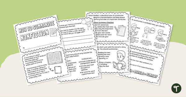 Go to How to Summarise Nonfiction Mini Book teaching resource