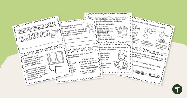 Go to How to Summarize Nonfiction Mini Book teaching resource
