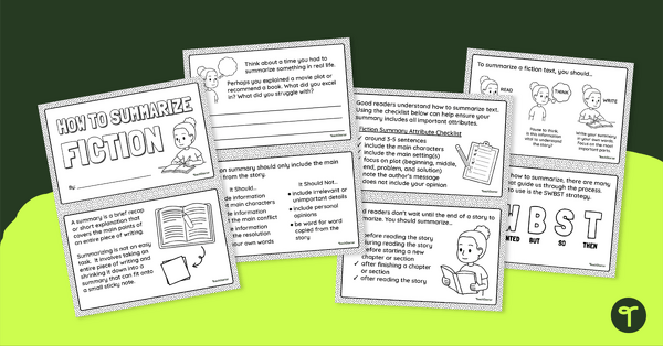 Go to How to Summarize Fiction Mini Book teaching resource