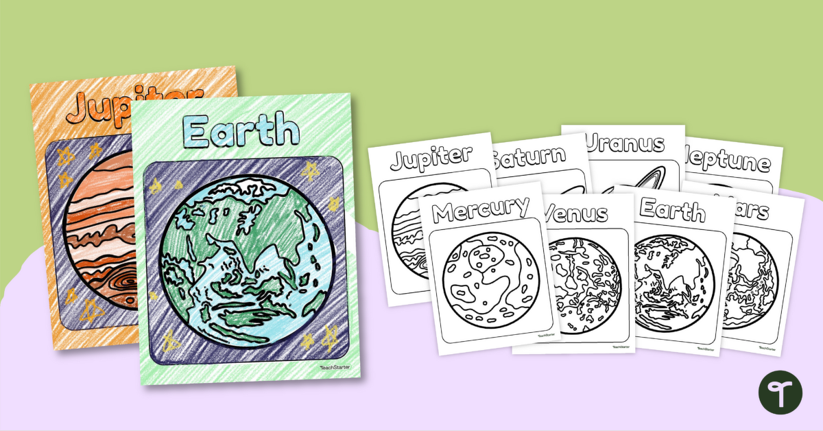 Free Planet Colouring Pages teaching resource