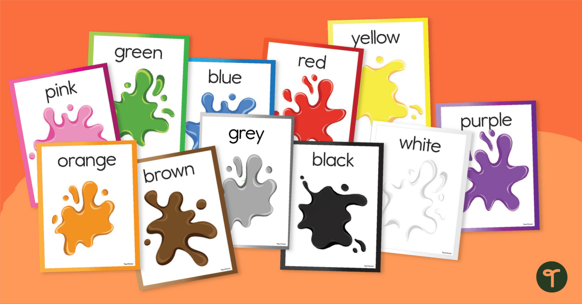 Paint Splat Colour Posters teaching resource