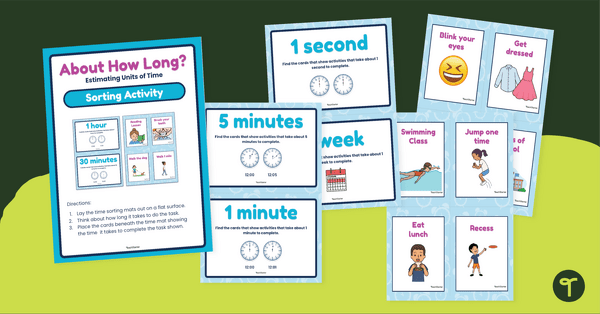 Go to Hours, Seconds & Minutes - Estimating Time Sort teaching resource