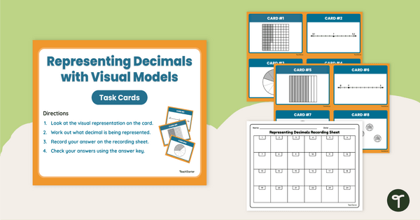 Go to Representing Decimals with Visual Models Task Cards teaching resource